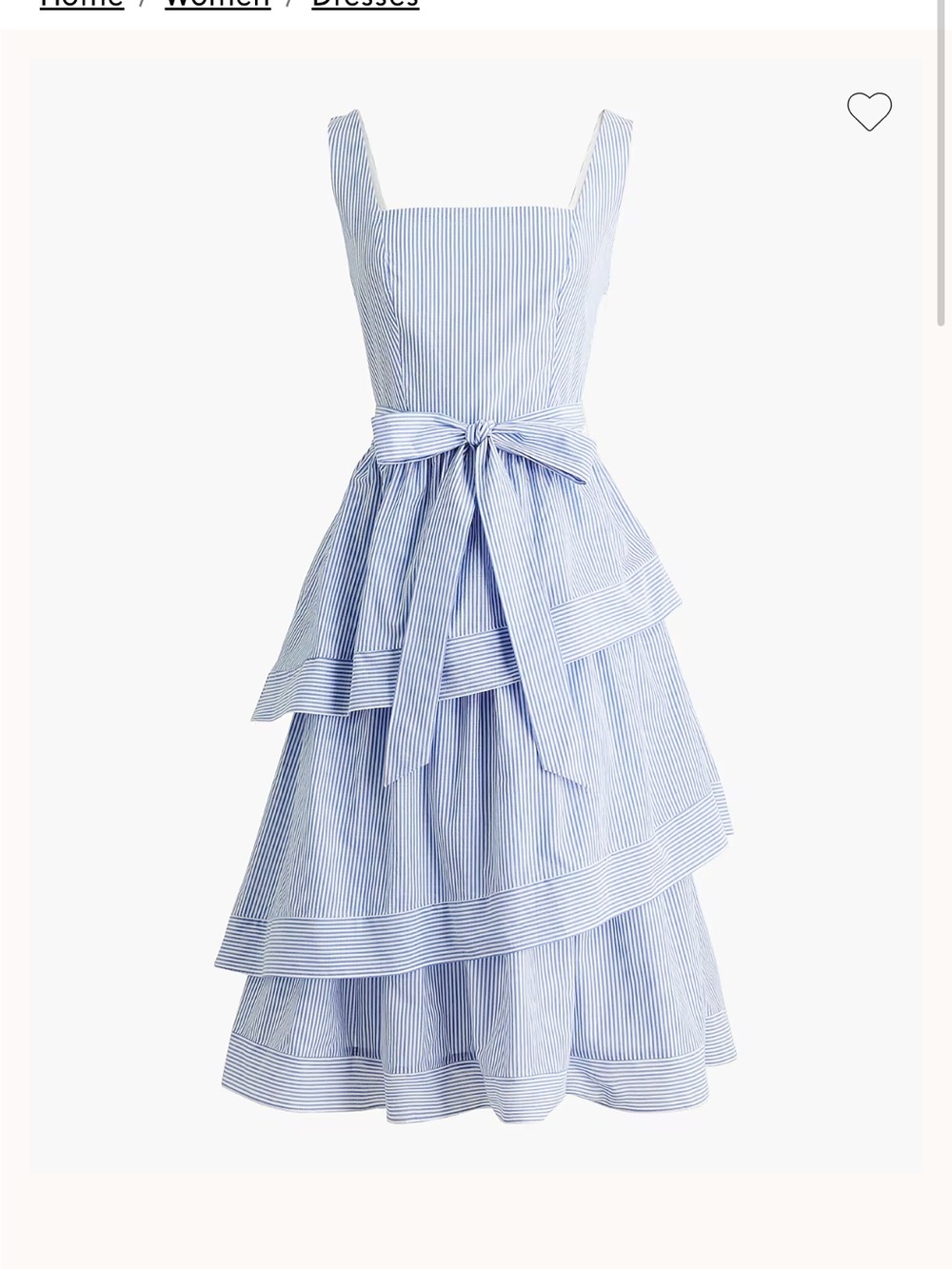 NWT Blue and White Striped Tiered Sundress